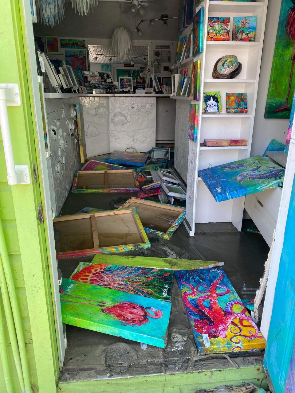 Leoma Lovegrove's Matlacha art gallery and studio were heavily damaged by Hurricane Ian.