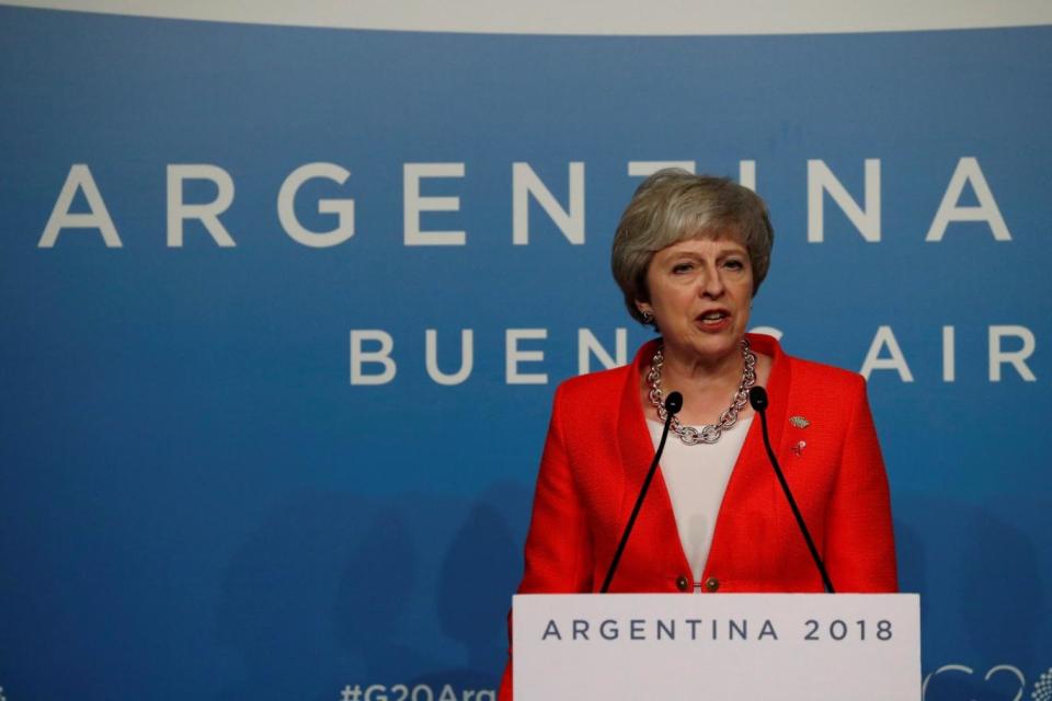 Theresa May said at the G20 she does not believe her premiership will end with Brexit (REUTERS)