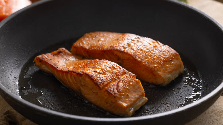 Pan-fried salmon