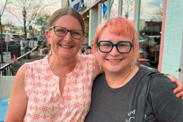 <p>Courtesy Mike Fournier </p> Nurses Patricia Worton (L) and Kim Bourstany on the patio at Lily's shortly after they delivered Alyse Sparkman's baby.