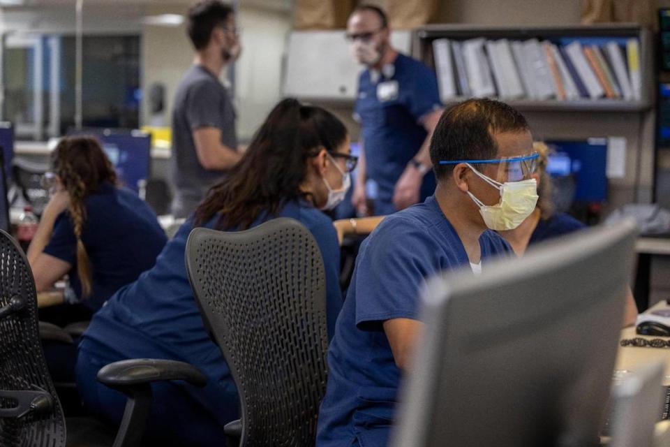 Critically ill patients are being boarded in the emergency department at Saint Luke’s Hospital of Kansas City and other busy hospitals in the metro because beds in the ICU units are full, largely with COVID patients.