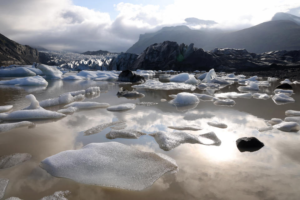 Ice from the Svinafellsjokull Glacier