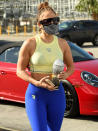 <p>Jennifer Lopez totes her signature sparkly tumbler to a workout in Miami on Wednesday.</p>