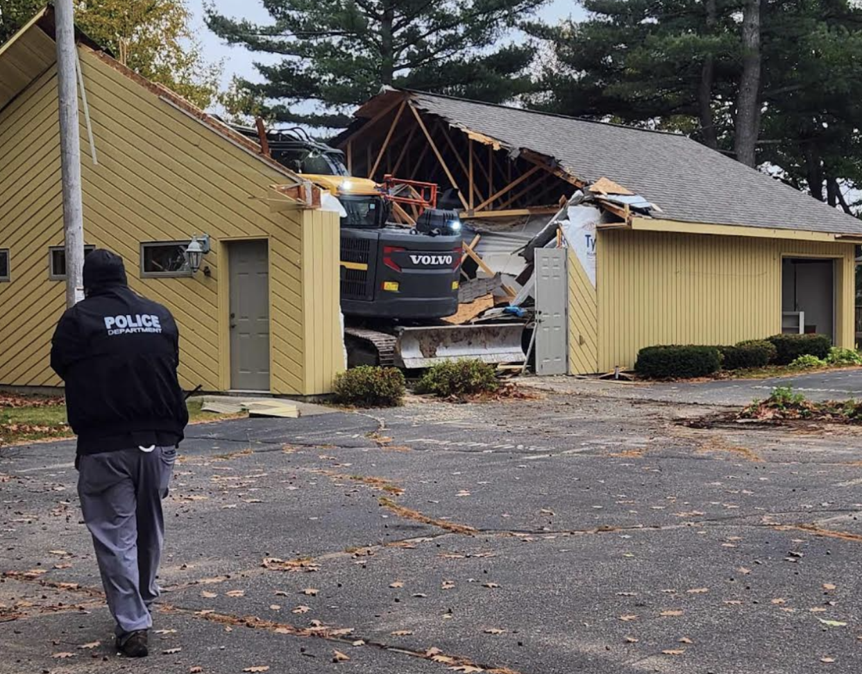 Demolition of building near parking lot where ancestral human remains were discovered in a church parking lot. (Photo/Courtesy)