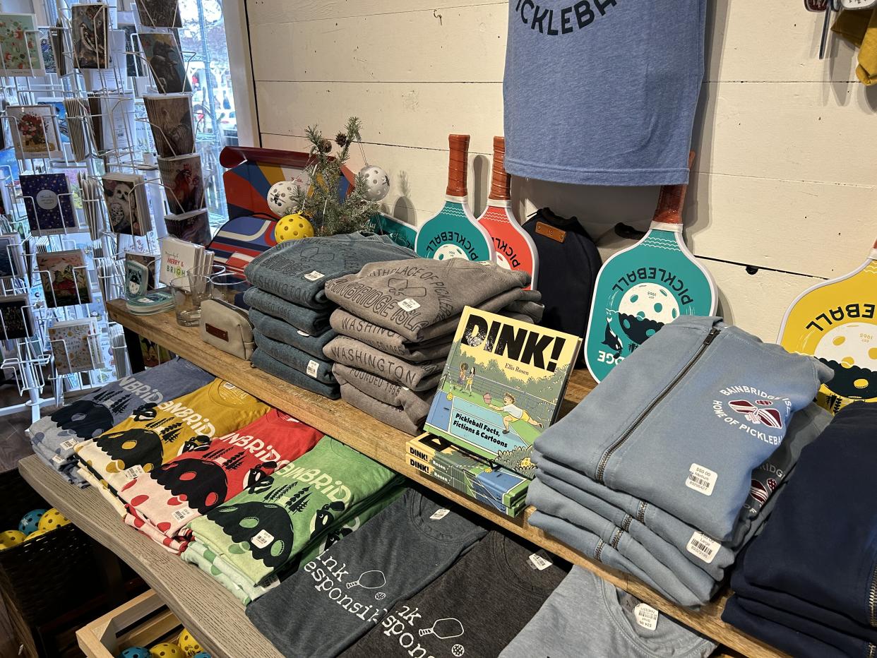 Pickleball merch on Bainbridge Island. (Kari Anderson/Yahoo Sports)