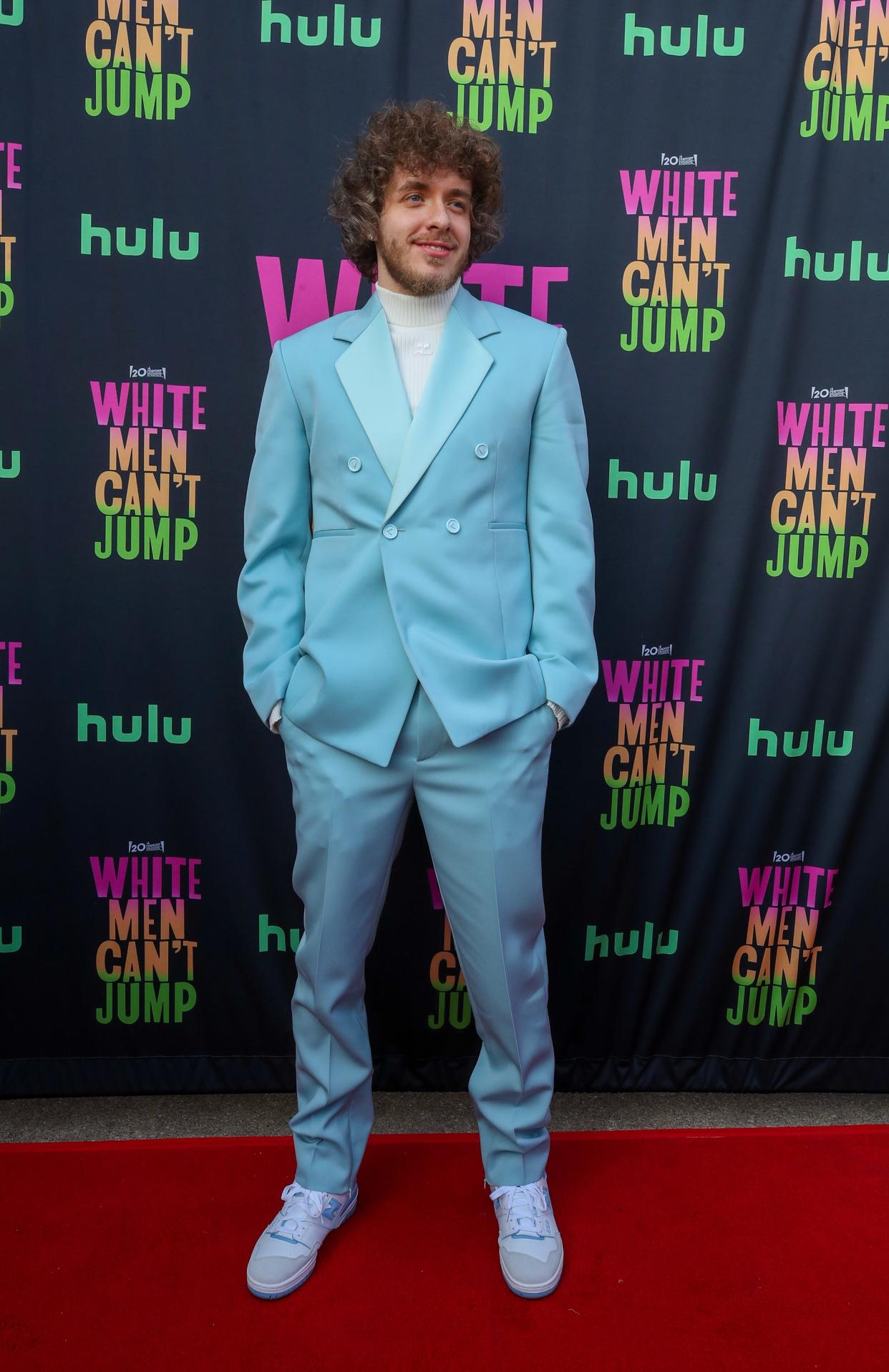 Jack Harlow arrives to the premiere of White Men Can't Jump at Baxter Avenue Theater on Thursday, May 18, 2023.