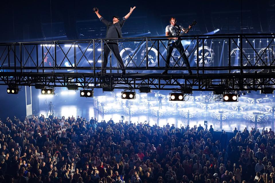 Luke Bryan performs during the opening night of his residency at Resorts World Las Vegas on February 11, 2022 in Las Vegas, Nevada.