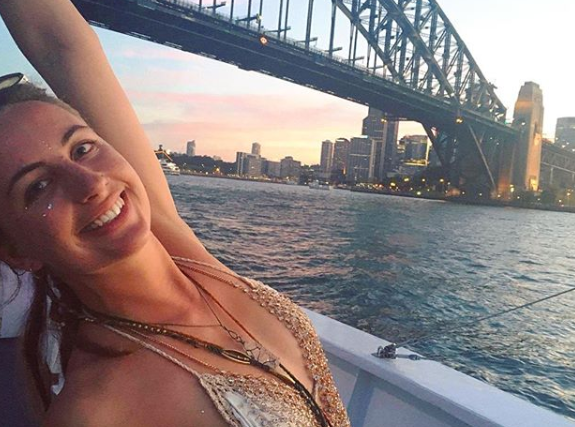 Ms Shaw is seen posing in front of Sydney's Harbour Bridge during her travels. Source: Instagram 