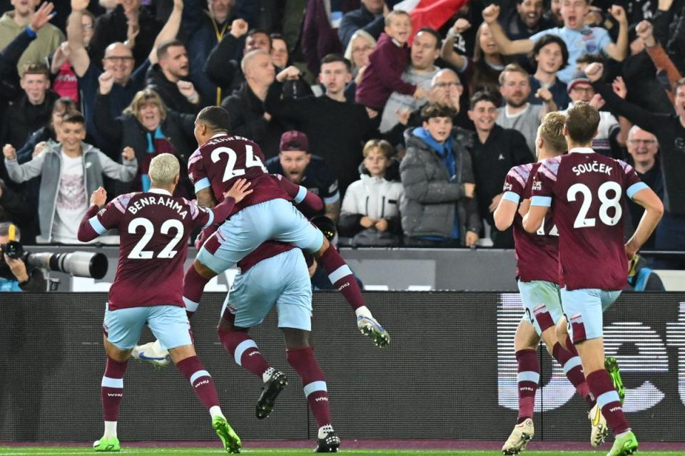 Home comforts: West Ham are enjoying life at London Stadium  (AFP via Getty Images)