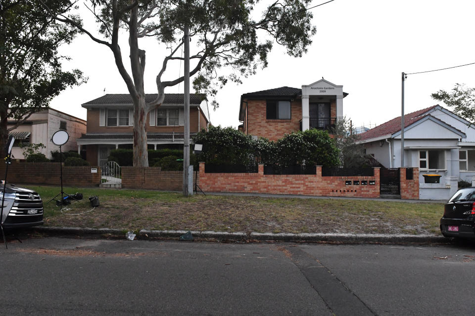 The scene where the body of Sydney dentist Preethi Reddy was found by police at Strachan Lane in Kingsford in Sydney. Source: AAP