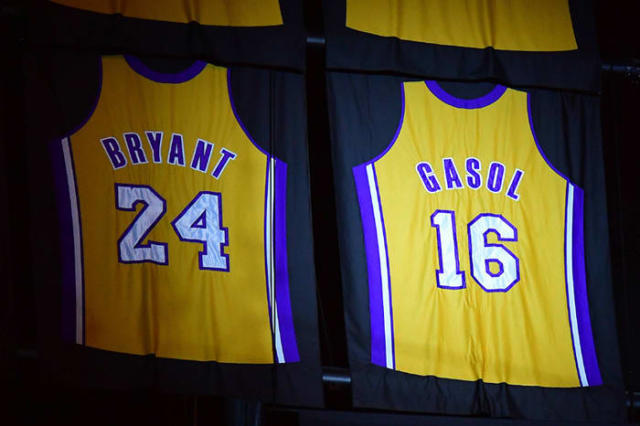 Camiseta Pau Gasol Los Angeles Lakers Amarilla