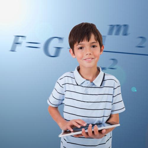 Boy with a tablet computer