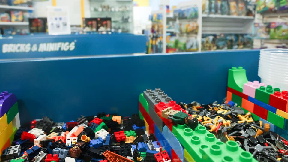 Lego pieces are displayed for customers at Bricks & Minifigs on Thursday, June 13, 2024 in Pasadena, CA. The store has not been robbed, but the store owners are paying close attention to their security apparatus. - Michael Blackshire/Los Angeles Times/Getty Images