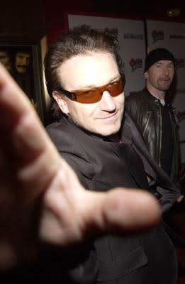 Bono at the New York premiere of Miramax's Gangs of New York