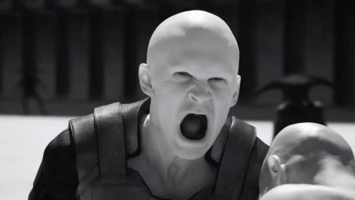 A bald man screams in Dune: Part Two.