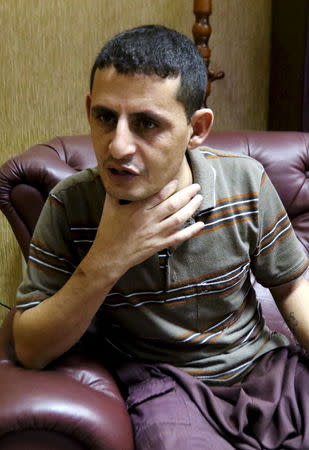 Saad Khalaf Ali, one of the 69 hostages rescued from an Islamic State prison in a joint raid by U.S. and Kurdish special forces, speaks during an interview with Reuters in Erbil, Iraq, in this October 29, 2015 file photo. REUTERS/Azad Lashkari/Files