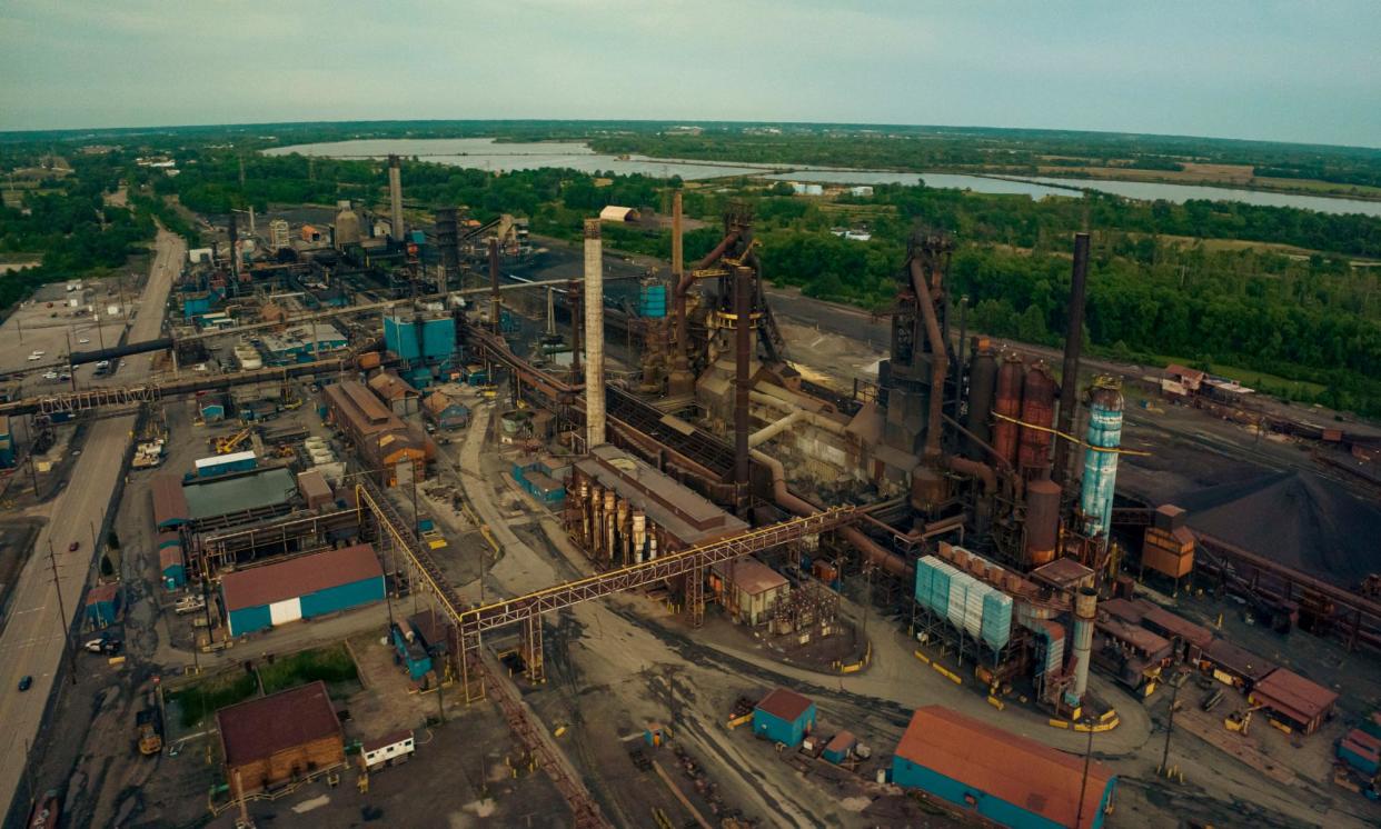 <span>Aerial view of US Steel factory with smokestacks in Granite City, Illinois.</span><span>Photograph: Joe Sohm/Visions of America/Universal Images Group/Getty Images</span>