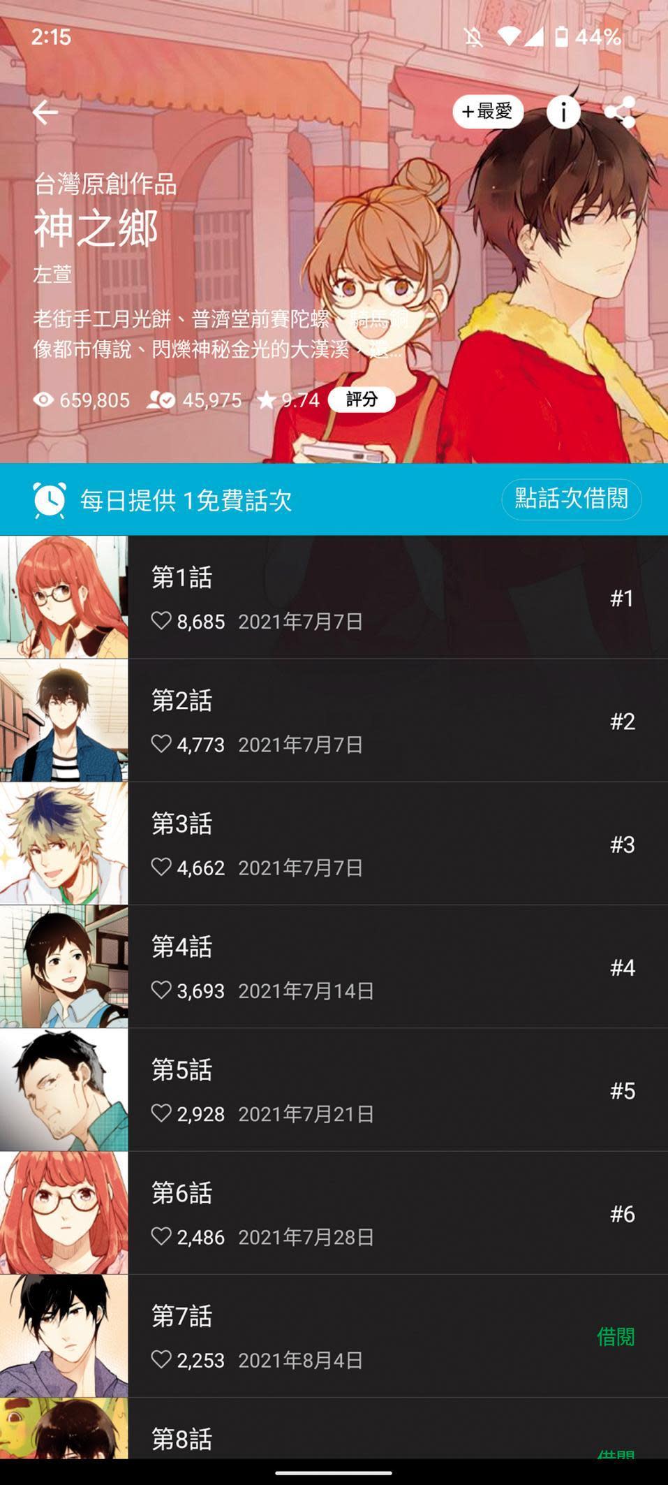 LINE WEBTOON將《神之鄉》製作為條漫，在劇集帶動下已有近66萬瀏覽數。（翻攝自LINE WEBTOON）