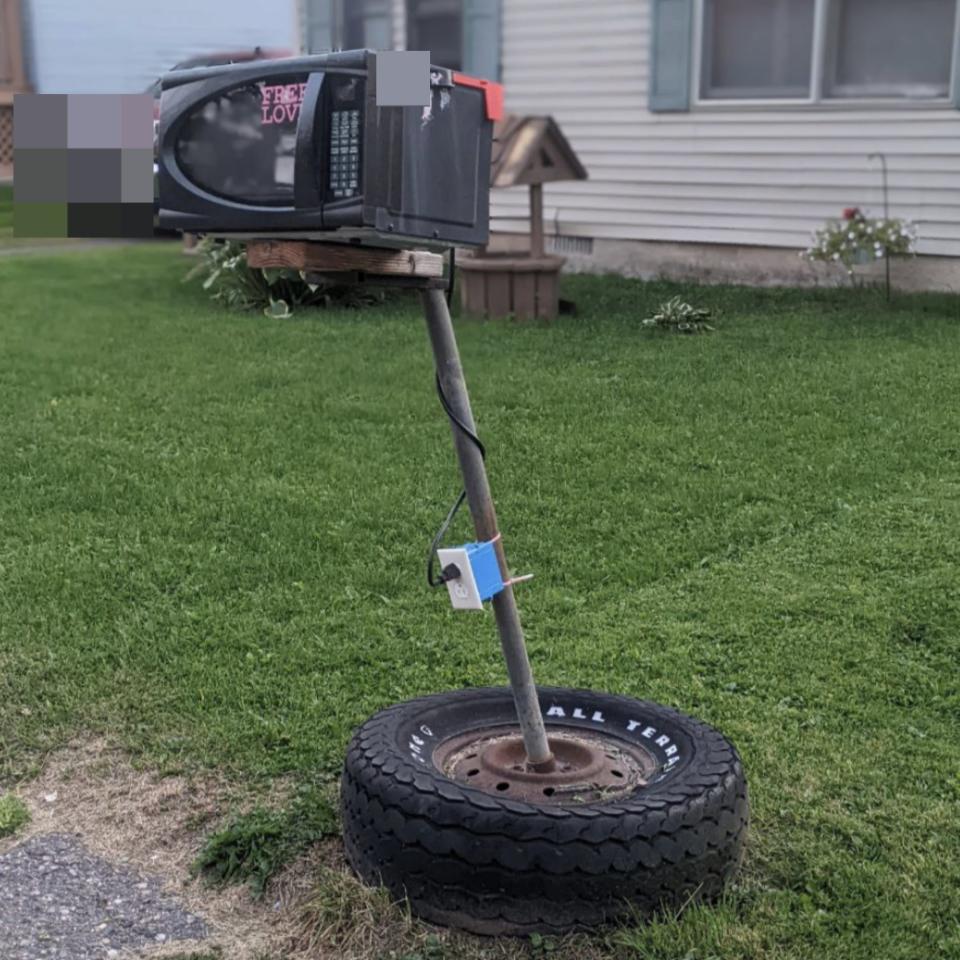 A microwave as a mailbox