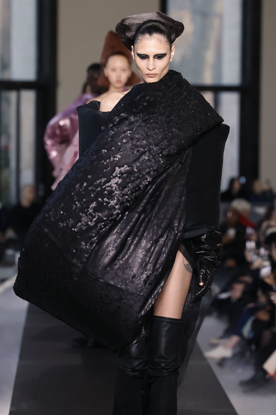 paris, france march 02 a model walks the runway during the rick owens ready to wear fallwinter 2023 2024 fashion show as part of the paris fashion week on march 2, 2023 in paris, france photo by victor virgilegamma rapho via getty images