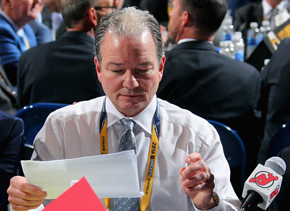 BUFFALO, NY - JUNE 25: General manager Ray Shero of the New Jersey Devils attends the 2016 NHL Draft at First Niagara Center on June 25, 2016 in Buffalo, New York. (Photo by Bill Wippert/NHLI via Getty Images)