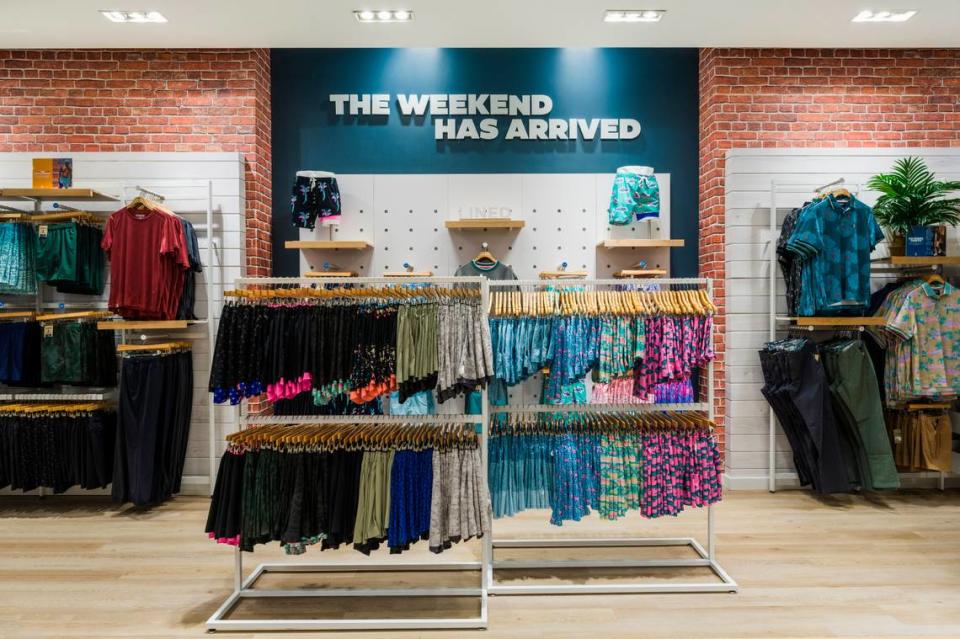 Chubbies, opening on the second floor at Crabtree mall in June, sells apparel and accessories for men and boys.
