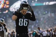 Nov 25, 2018; Philadelphia, PA, USA; Philadelphia Eagles tight end Zach Ertz (86) takes the field for a game against the New York Giants at Lincoln Financial Field. Mandatory Credit: Bill Streicher-USA TODAY Sports