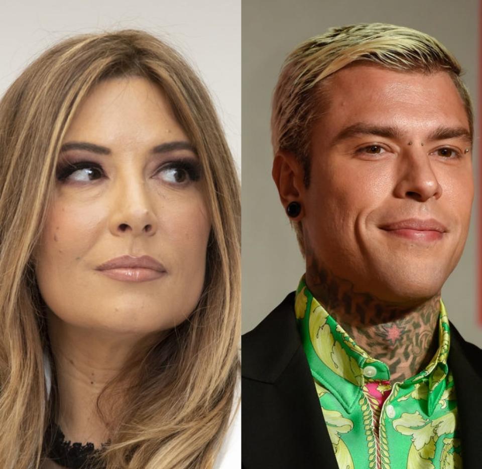 Selvaggia Lucarelli e Fedez (Collage foto Getty)