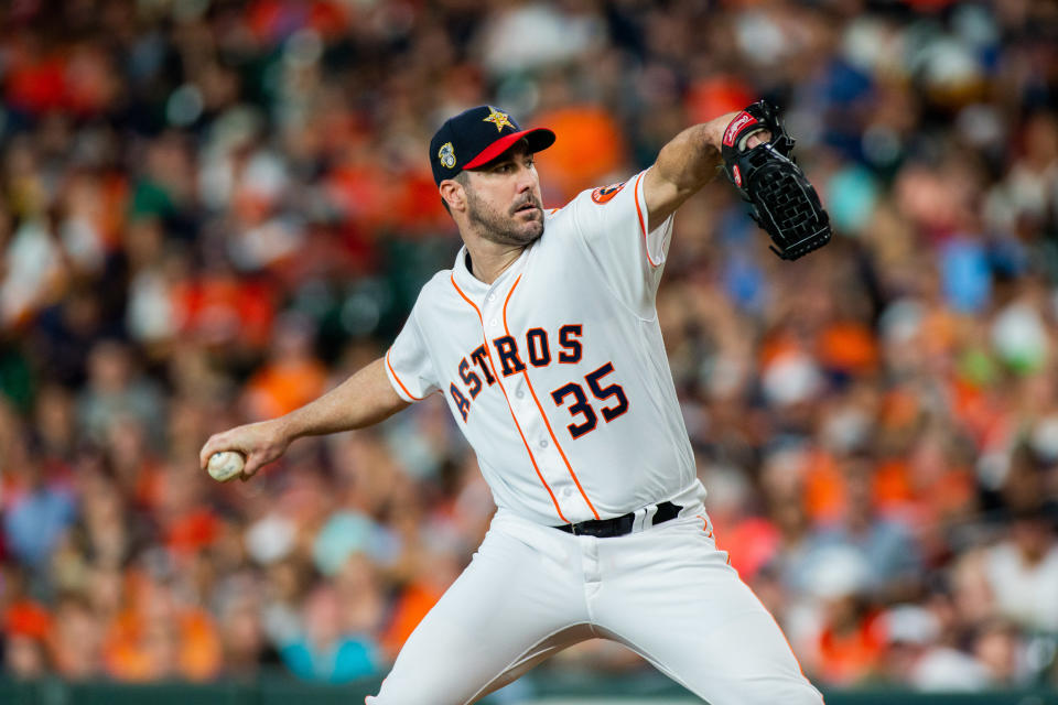 The Astros' Justin Verlander will be starting the All-Star Game for the American League, opposite the Dodgers' Hyun-jin Ryu of the National League. (Photo by Juan DeLeon/Icon Sportswire via Getty Images)