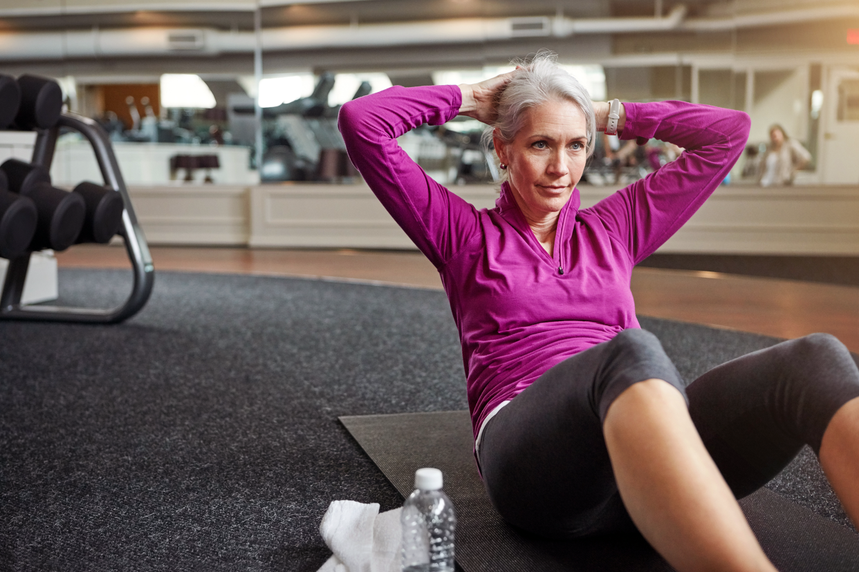 Woman doing crunches