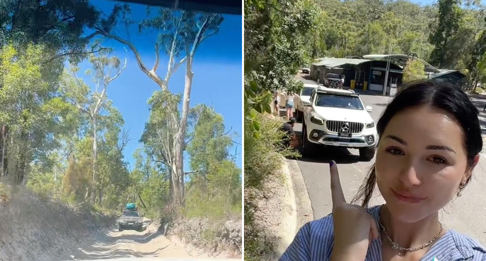 Anna Paul and her 4WD and the bumpy drive. 