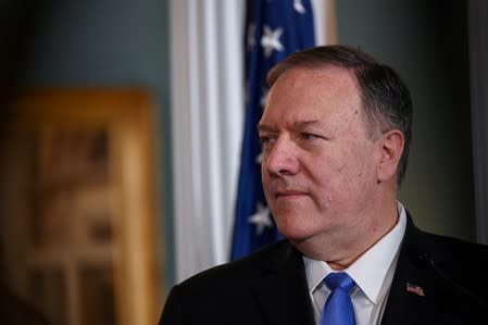 FILE PHOTO: U.S. Secretary of State Pompeo delivers statements at the State Department in Washington