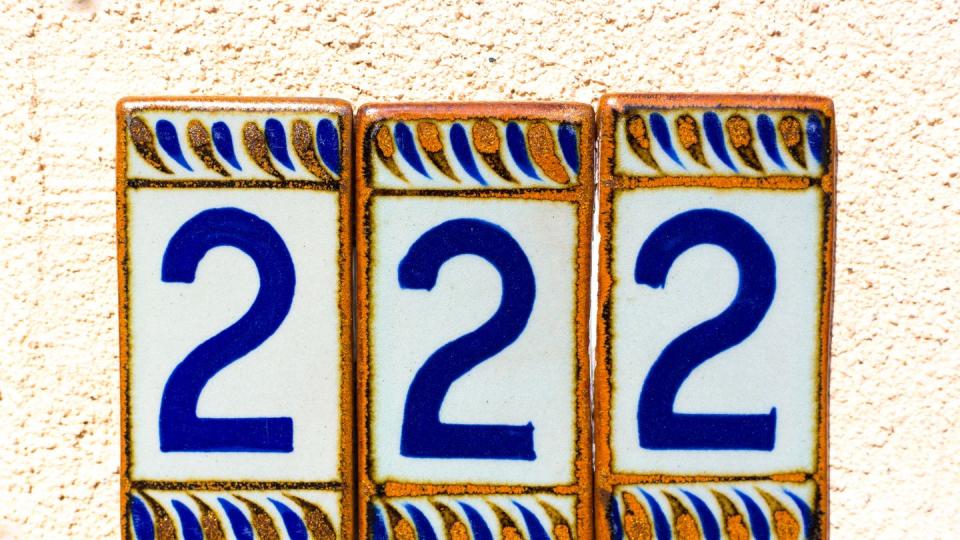 ceramic number 222 street address tile