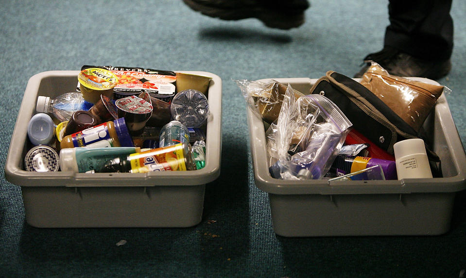 Confiscated gels and liquids items from passengers  (Hyunsoo Leo Kim / AP)