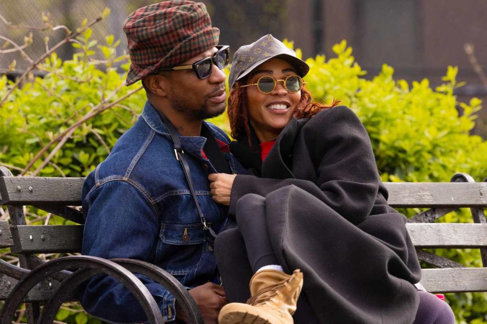 <p>SplashNews</p> From Left: Jonathan Majors and Meagan Good on April 5, 2024