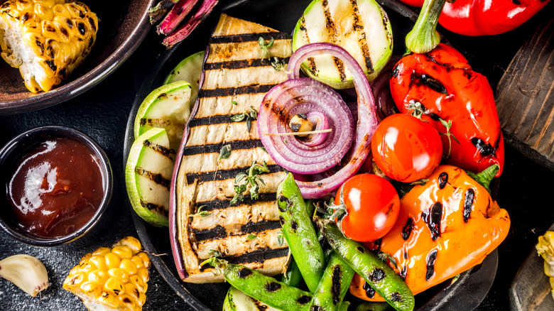 Plate of grilled veggies