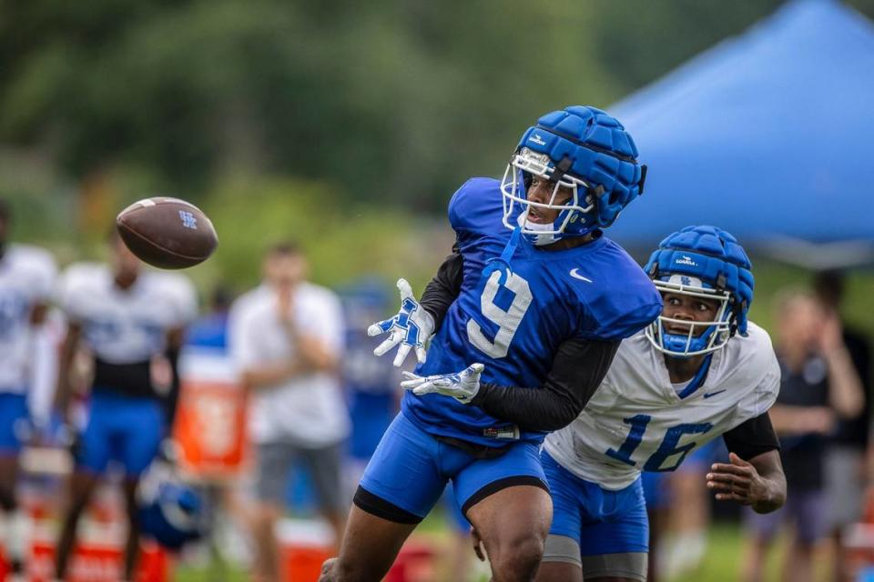 Tayvion Robinson, a transfer from Virginia Tech, is expected to claim one of UK’s starting spots at wide receiver.