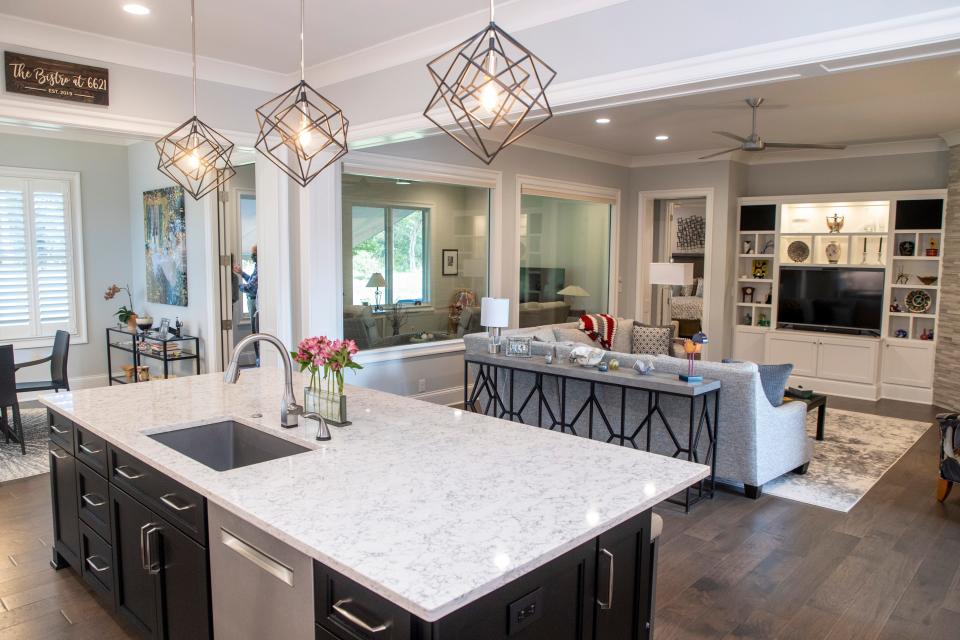 An overall view of the kitchen area and into the living room space at the Weinstein's new home build in Louisville’s Sanctuary Bluff subdivision. Sept. 29, 2020