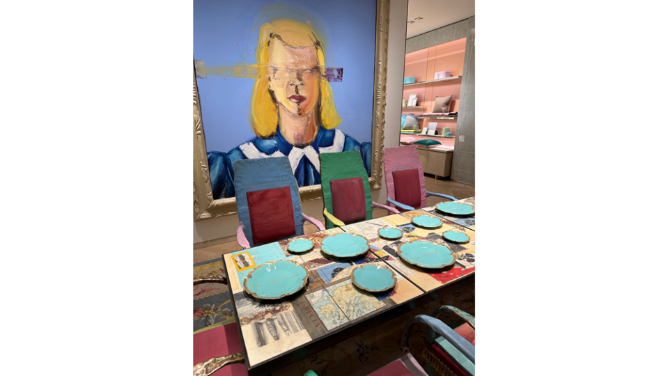 Julian Schnabel Table Setting at Tiffany & Co. Fifth Ave Flagship