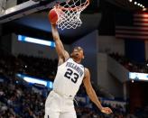 Mar 21, 2019; Hartford, CT, USA; Villanova Wildcats forward Jermaine Samuels (23) dunks and scores against the St. Mary's Gaels during the second half of a game in the first round of the 2019 NCAA Tournament at XL Center. Mandatory Credit: David Butler II-USA TODAY Sports