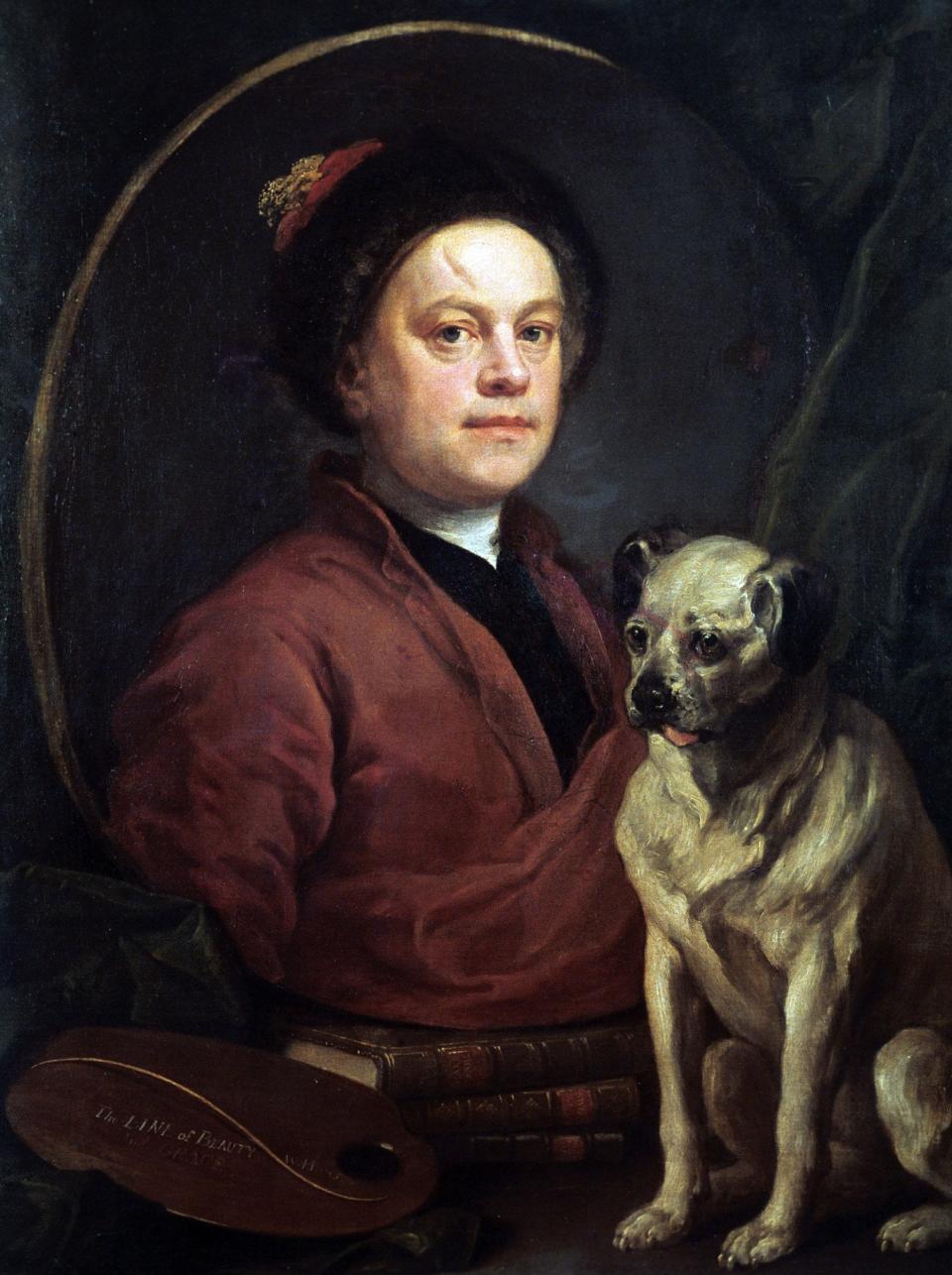 Hogarth 'The Artist and his Dog' - Alamy Stock Photo