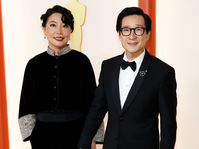 <p>Mike Coppola/Getty</p> Echo Quan and Ke Huy Quan at the 95th Annual Academy Awards