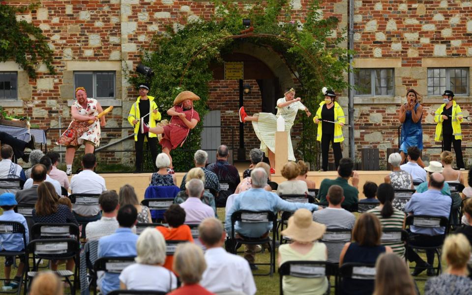 A socially distanced performance of Mesdames de la Halle at Glyndebourne in August 2020 - Glyn Kirk/Getty