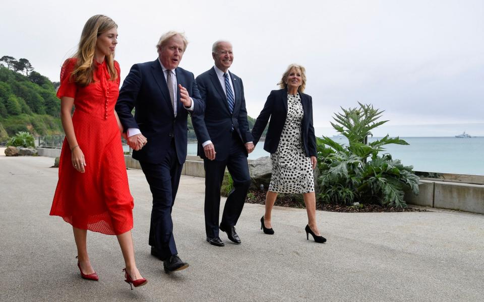  Boris Johnson, his wife Carrie Johnson and U.S. President Joe Biden with first lady Jill Biden - Reuters