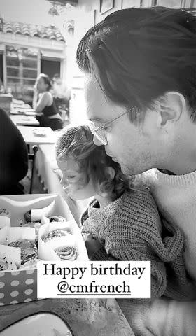 <p>Ashley Tisdale/Instagram</p> Christopher French and his daughter Jupiter