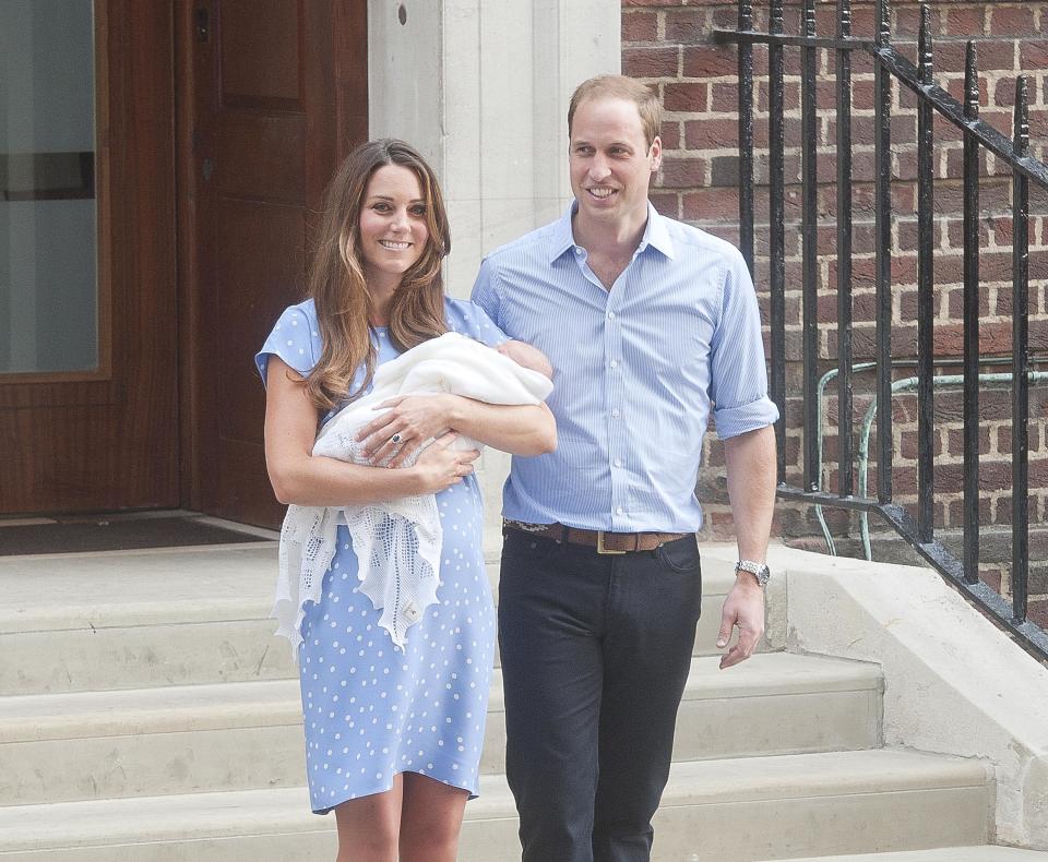 The Duchess of Cambridge shortly after giving birth to Prince George in July 2013 [Photo: Getty]