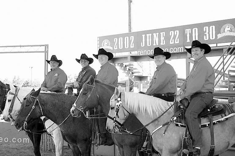 The 2002 Reno Rodeo Association officers were, from left, Jerry David, treasurer; Tom Cates, second vice president; Garry Jackson, president; Jim Carpenter, first vice president and Bill Summy, secretary.