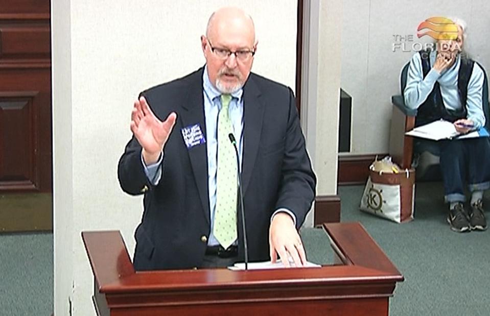 Gainesville Mayor Harvey Ward speaks to the Alachua County legislative delegation Friday, March 17, 2023, to ask them not to support a bill that would take control of Gainesville Regional Utilities away from the City Commission.