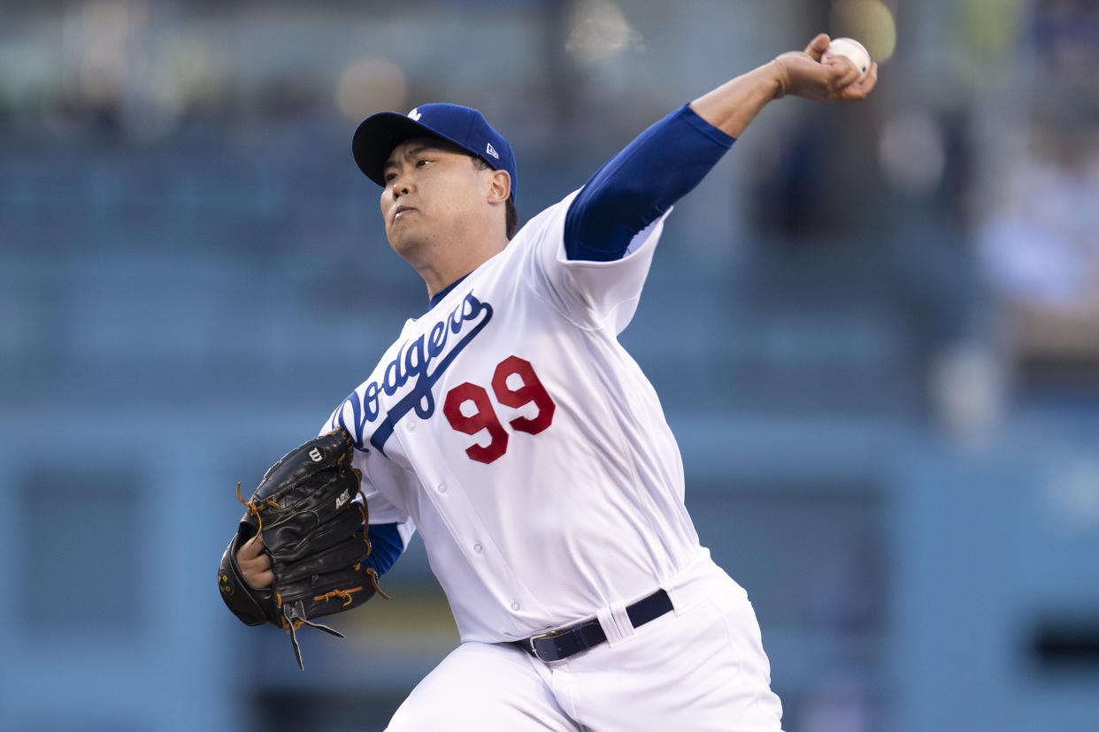 Los Angeles Dodgers starting pitcher Hyun-Jin Ryu has been great about keeping the ball in the ballpark this season. (Photo by Kyusung Gong/Icon Sportswire via Getty Images)