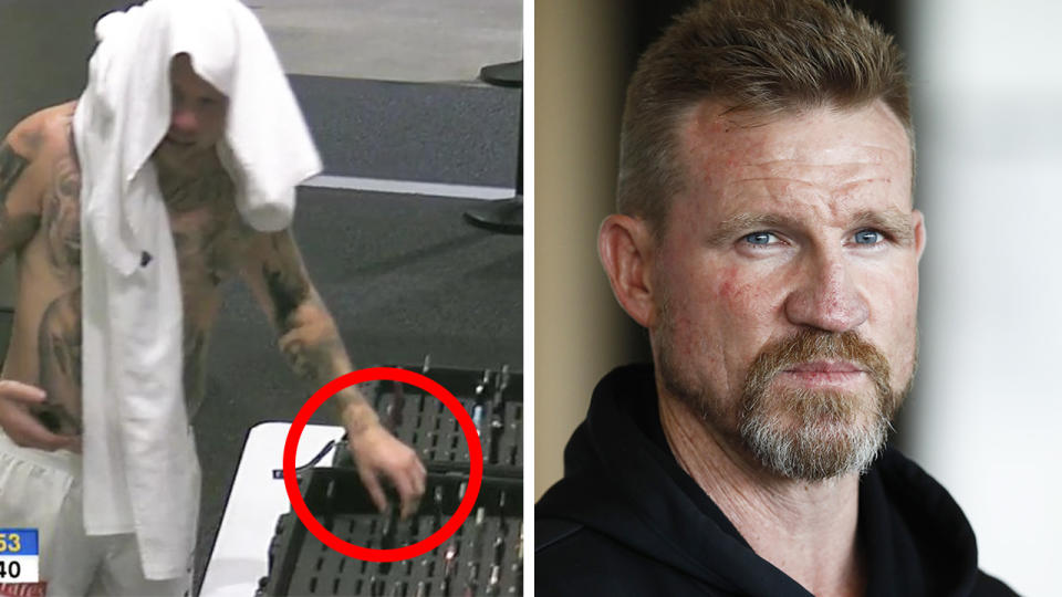 Collingwood have copped a $20,000 fine after Jordan DeGoey retrieved his and teammate Jeremy Howe's phones after they were injured during last Friday's game. Pictures: Fox Sports/Getty Images